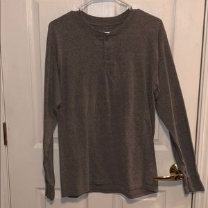 Hanes grey t shirt with buttons